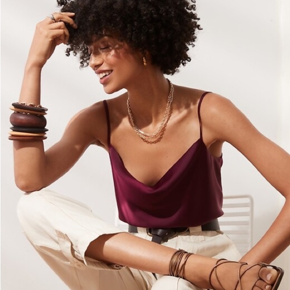 Dark Cherry • Cowl Neck Camisole • Banana Republic Factory